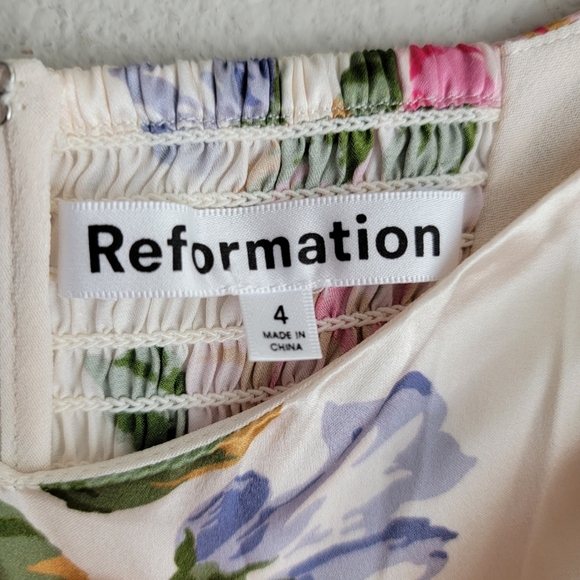 Reformation Genesis Silk Dress in Giverny size 4 NWT - Picture 10 of 14